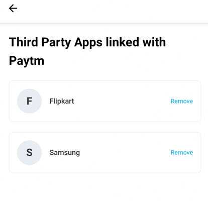remove paytm from flipkart account